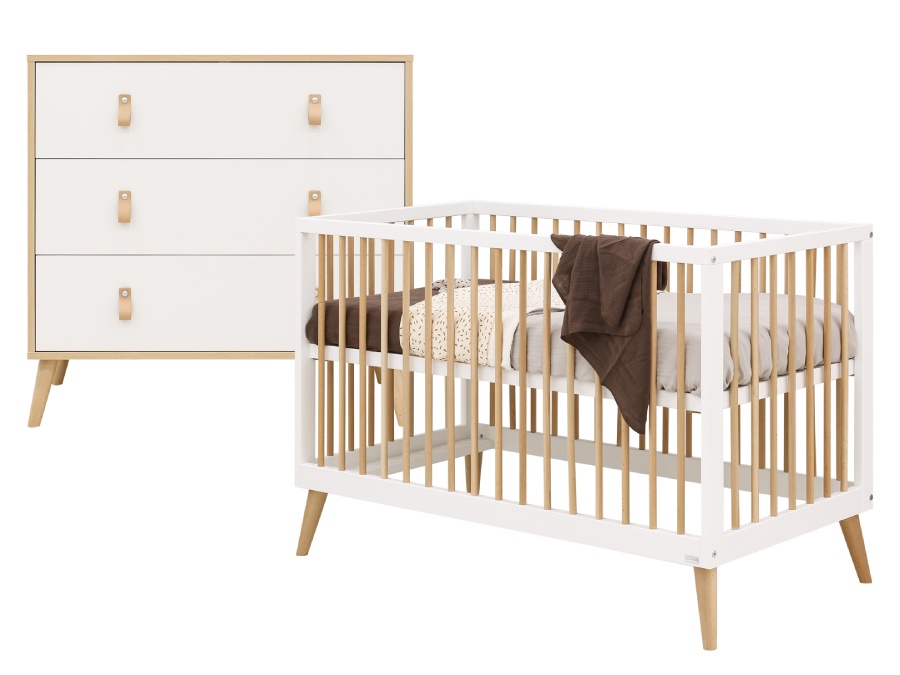 ToiToiKids Jort 2-delige babykamer Wit / Naturel