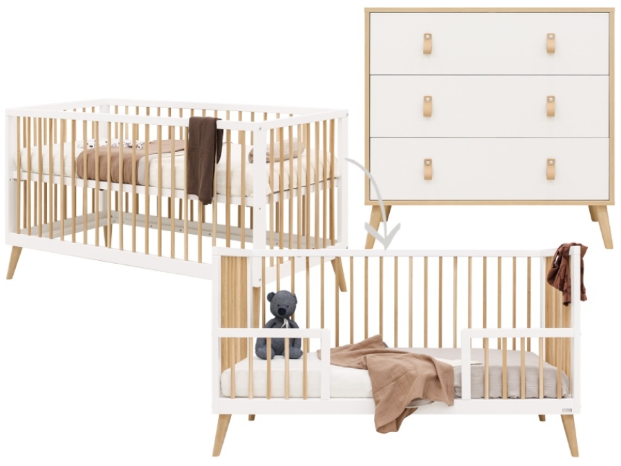 ToiToiKids Jort 2-delige meegroeikamer Wit / Naturel