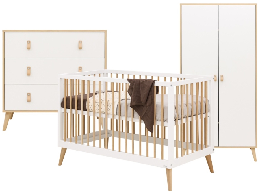 89140203 ToiToiKids Jort 3 delige babykamer Wit Naturel