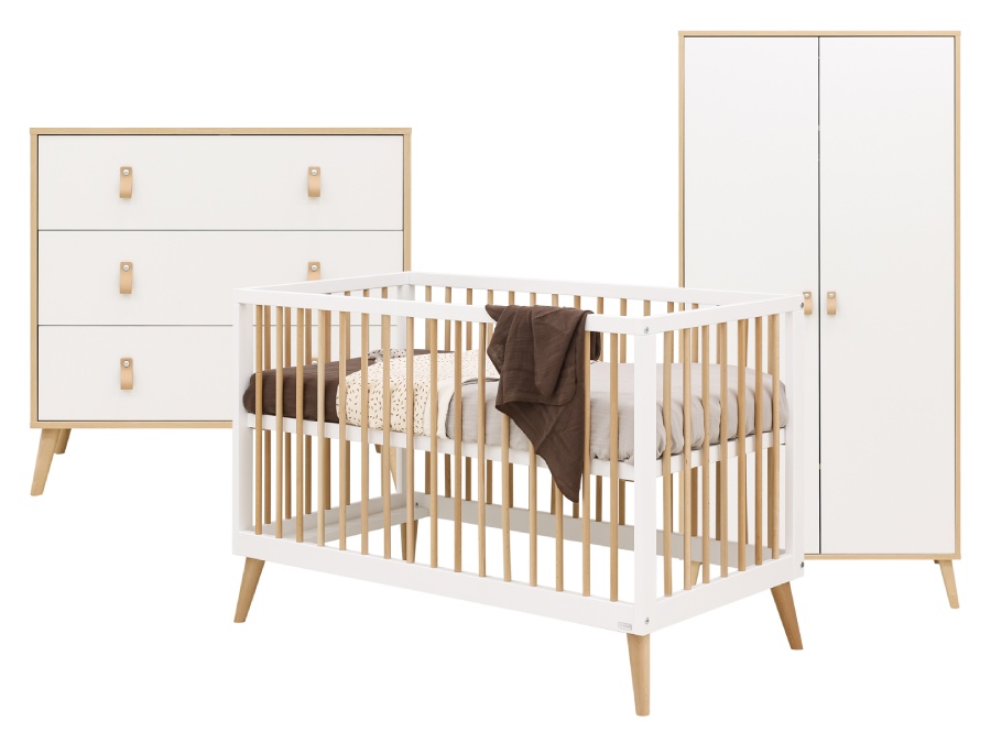 ToiToiKids Jort 3-delige babykamer Wit / Naturel