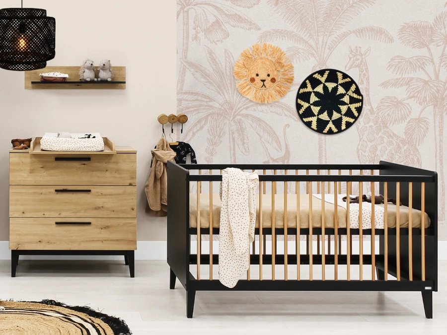 ToiToiKids Xem bedbank 70x140 Mat Zwart/Eiken - Afbeelding 8