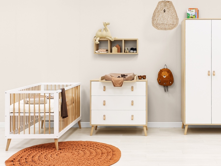 ToiToiKids Jort 3-delige babykamer Wit / Naturel - Afbeelding 9