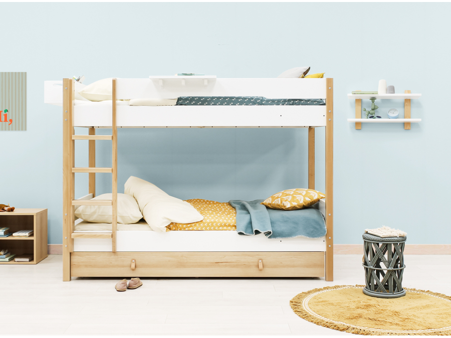 Bopita Lucas stapelbed 90x200 Wit/Naturel - Afbeelding 7