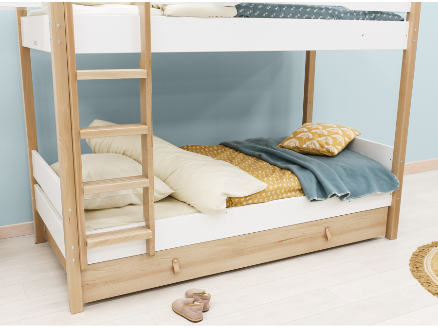 Bopita Lucas stapelbed 90x200 Wit/Naturel - Afbeelding 6