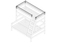 Lifetime veiligheidsrek met opening aan de voorkant voor Family Bed whitewash