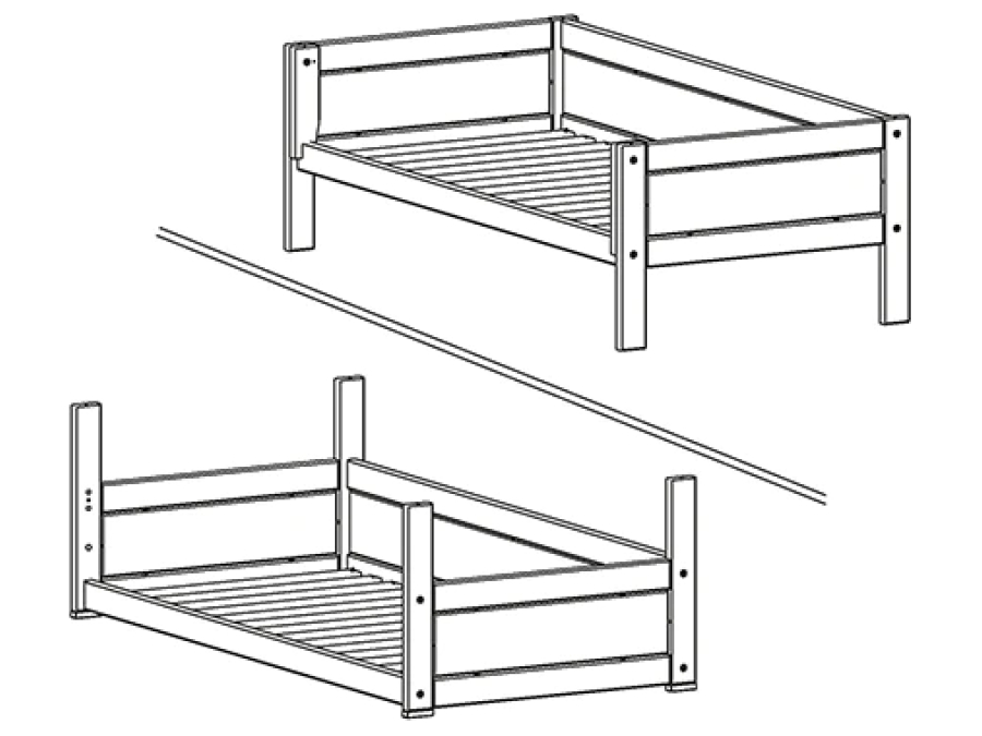 Lifetime basisbed voor 4-in-1 bed wit