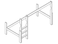 Lifetime frame en rechte ladder voor halfhoogslapers wit