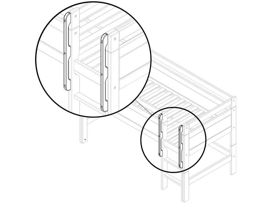 Lifetime houten grepen voor ladders wit