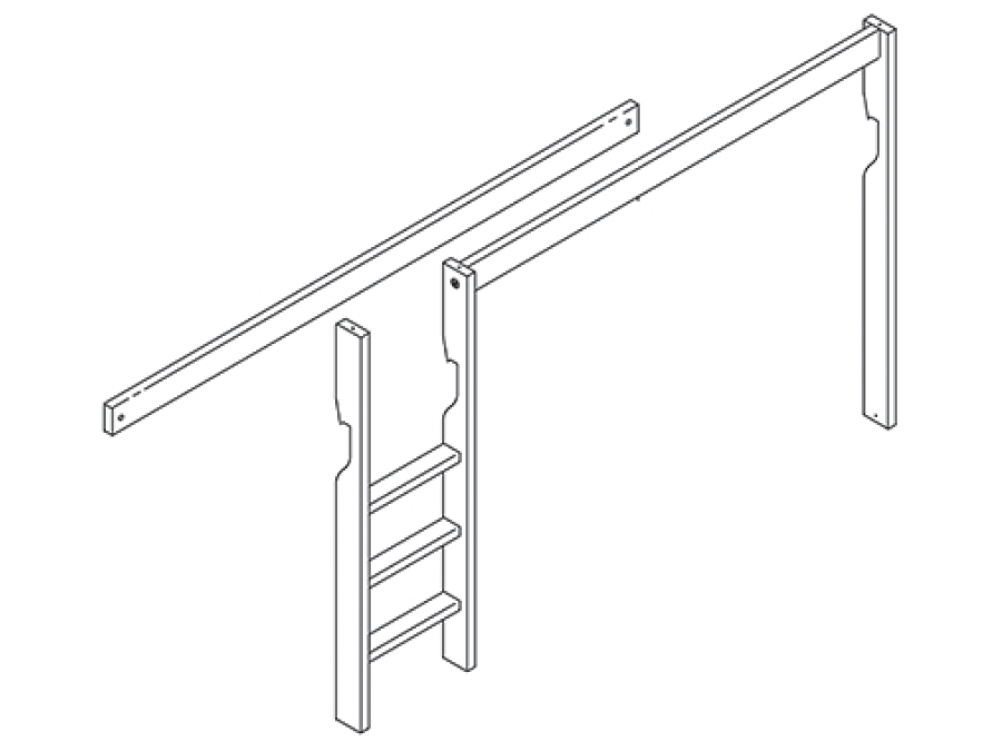 Lifetime ladder en onderdelen voor stapelbed whitewash