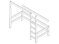 Lifetime frame, schuine ladder en onderdelen voor hoogslaper wit