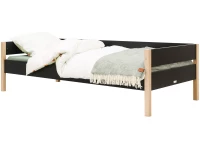 Bopita Lucas bedbank 90x200 Mat Zwart/Naturel