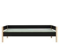 Bopita Lucas bedbank 90x200 Mat Zwart/Naturel - Afbeelding 3