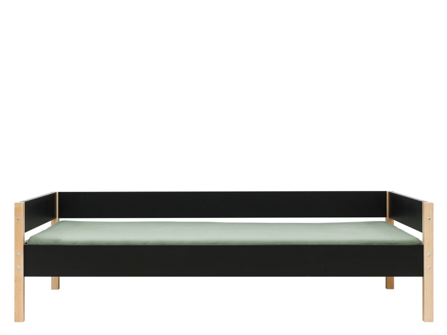 Bopita Lucas bedbank 90x200 Mat Zwart/Naturel - Afbeelding 3