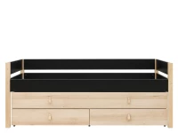 Bopita Lucas compactbed 90x200 met slaap en opbergunit Mat Zwart/Naturel - Afbeelding 5