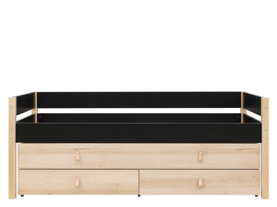 Bopita Lucas compactbed 90x200 met slaap en opbergunit Mat Zwart/Naturel - Afbeelding 5