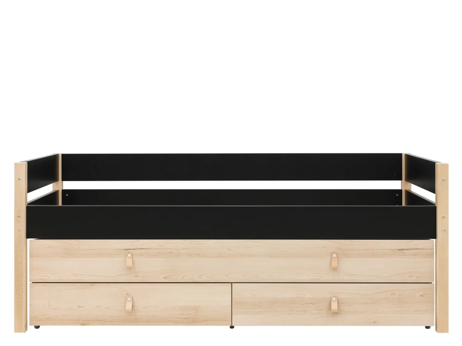 Bopita Lucas compactbed 90x200 met slaap en opbergunit Mat Zwart/Naturel - Afbeelding 5