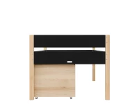 Bopita Lucas compactbed 90x200 met 3 opbergbakken Mat Zwart/Naturel - Afbeelding 3