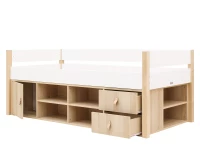 Bopita Lucas compactbed 90x200 met opbergmodule Wit/Naturel - Afbeelding 2