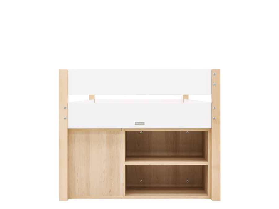 Bopita Lucas compactbed 90x200 met opbergmodule Wit/Naturel - Afbeelding 3