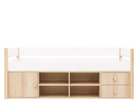 Bopita Lucas compactbed 90x200 met opbergmodule Wit/Naturel - Afbeelding 4