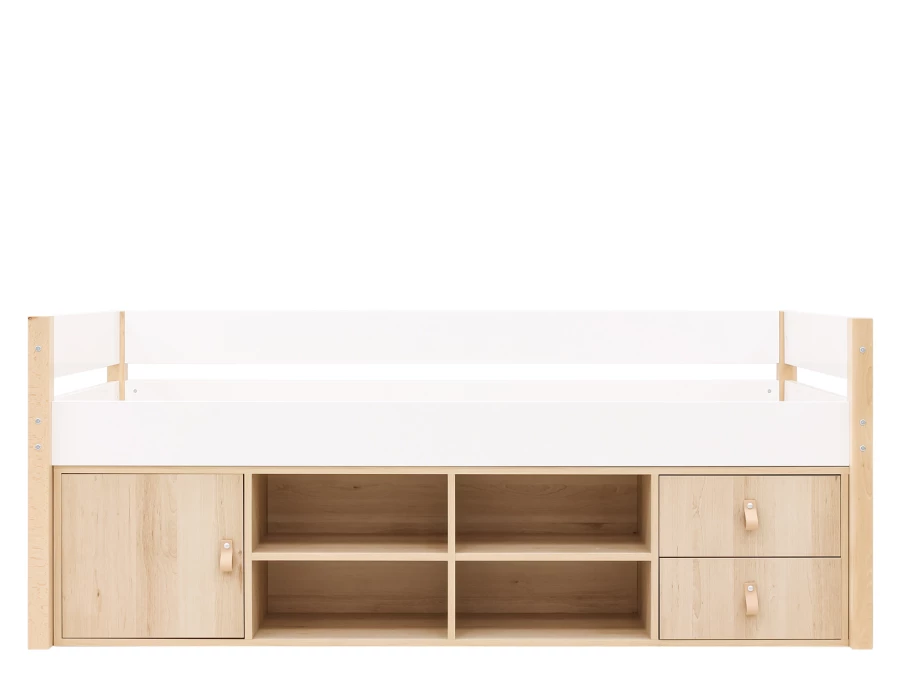 Bopita Lucas compactbed 90x200 met opbergmodule Wit/Naturel - Afbeelding 4