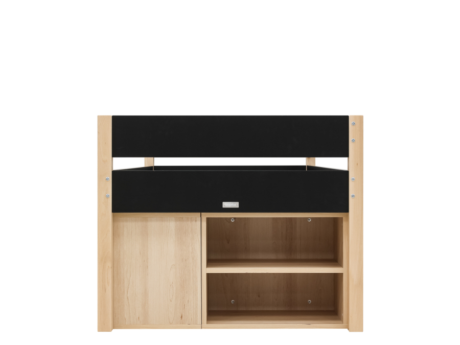 Bopita Lucas compactbed 90x200 met opbergmodule Mat Zwart/Naturel - Afbeelding 3