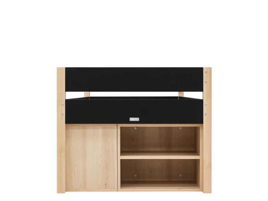 Bopita Lucas compactbed 90x200 met opbergmodule Mat Zwart/Naturel - Afbeelding 3