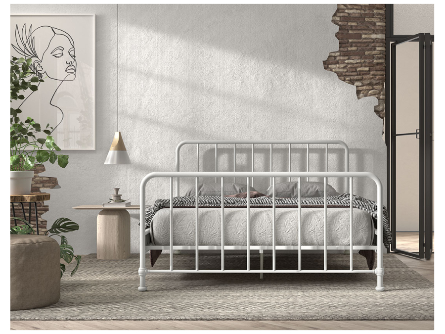 Vipack Bronxx tweepersoonsbed 160x200 mat wit - Afbeelding 3