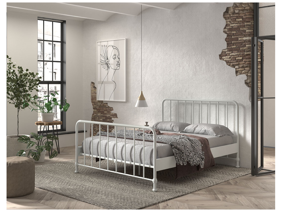 Vipack Bronxx tweepersoonsbed 160x200 mat wit - Afbeelding 4