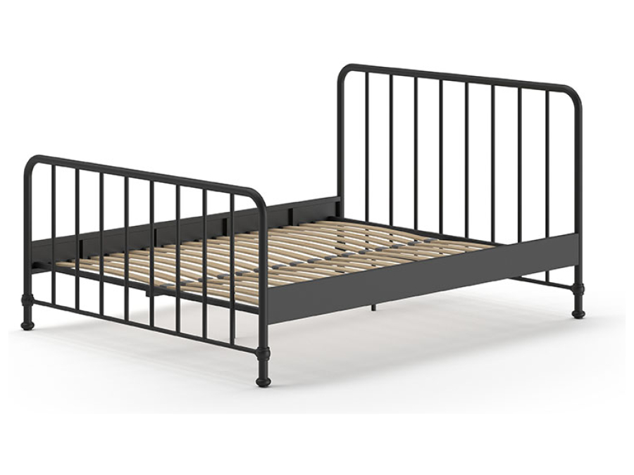 Vipack Bronxx tweepersoonsbed 160x200 mat zwart - Afbeelding 2