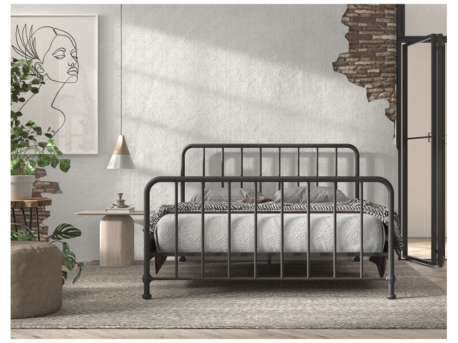 Vipack Bronxx tweepersoonsbed 160x200 mat zwart - Afbeelding 3