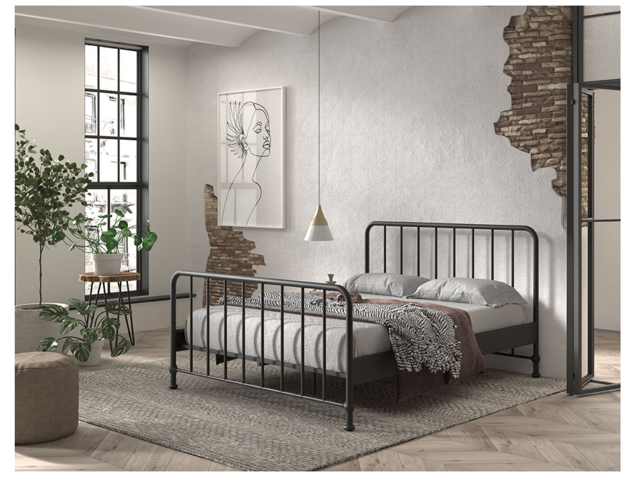 Vipack Bronxx tweepersoonsbed 160x200 mat zwart - Afbeelding 4