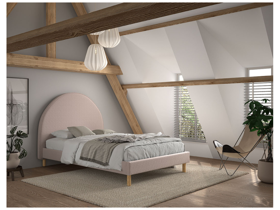 Vipack Moon bed 140x200 boucle roze - Afbeelding 5