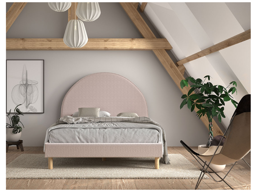 Vipack Moon bed 140x200 boucle roze - Afbeelding 4
