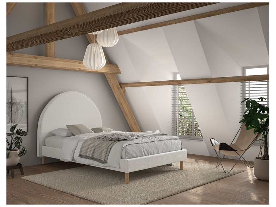 Vipack Moon bed 140x200 boucle wit - Afbeelding 5