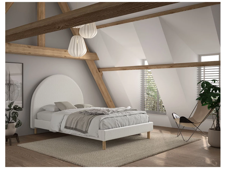 Vipack Moon bed 140x200 boucle wit - Afbeelding 5