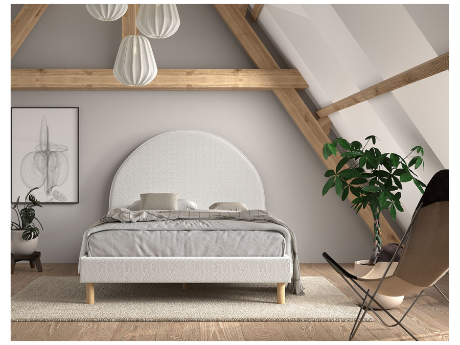 Vipack Moon bed 140x200 boucle wit - Afbeelding 4