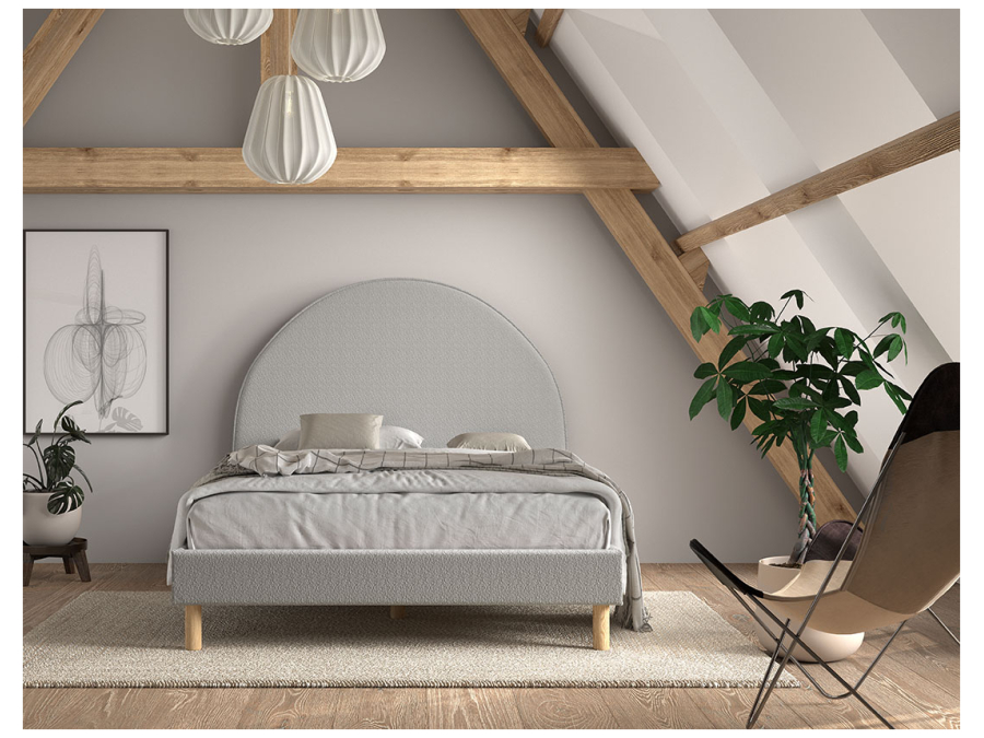 Vipack Moon bed 140x200 boucle grijs - Afbeelding 5