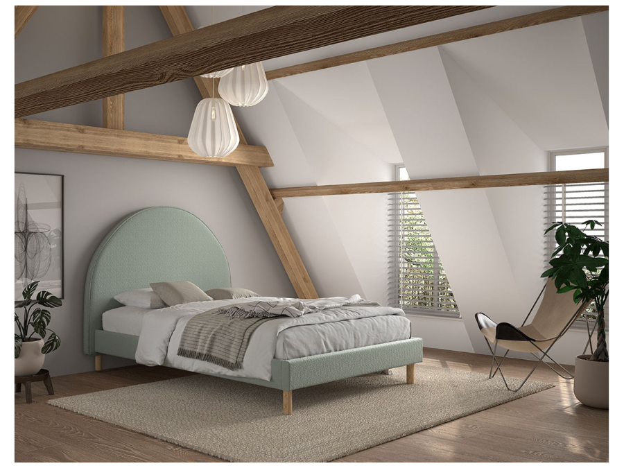 Vipack Moon bed 140x200 boucle groen - Afbeelding 5