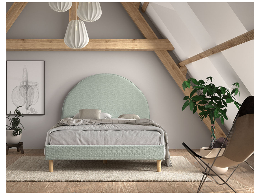 Vipack Moon bed 140x200 boucle groen - Afbeelding 4