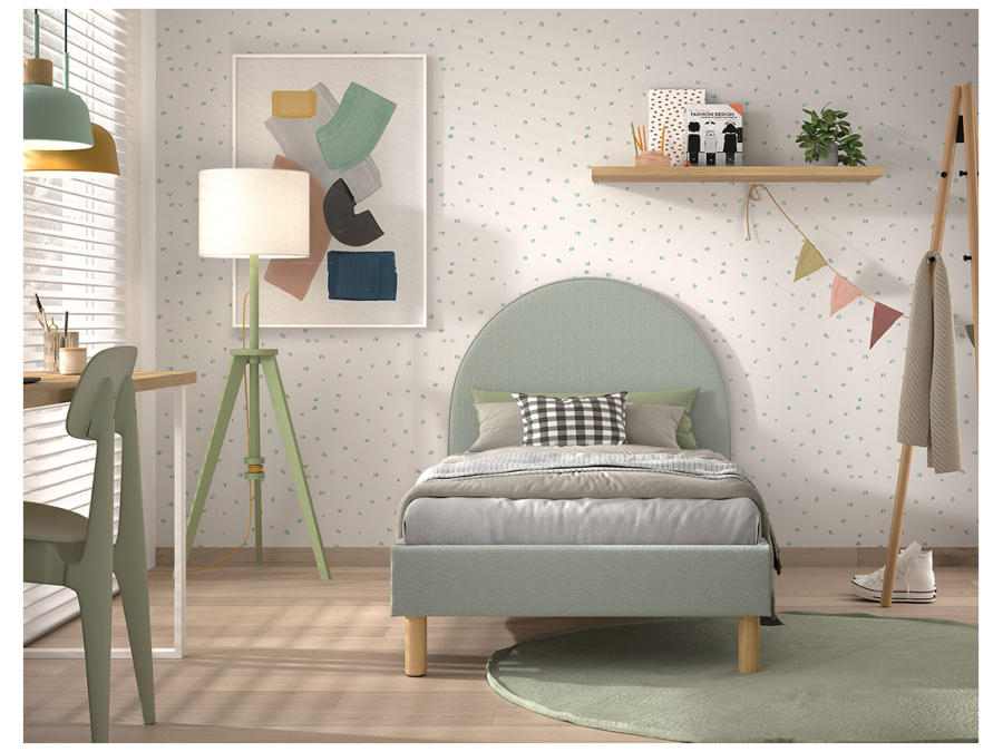 Vipack Moon bed 90x200 boucle groen - Afbeelding 5