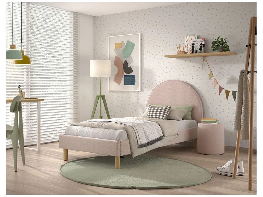 Vipack Moon bed 90x200 boucle roze - Afbeelding 6