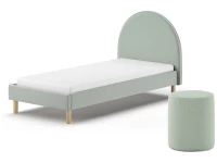 Vipack Moon bed 90x200 + nachtkastje boucle groen