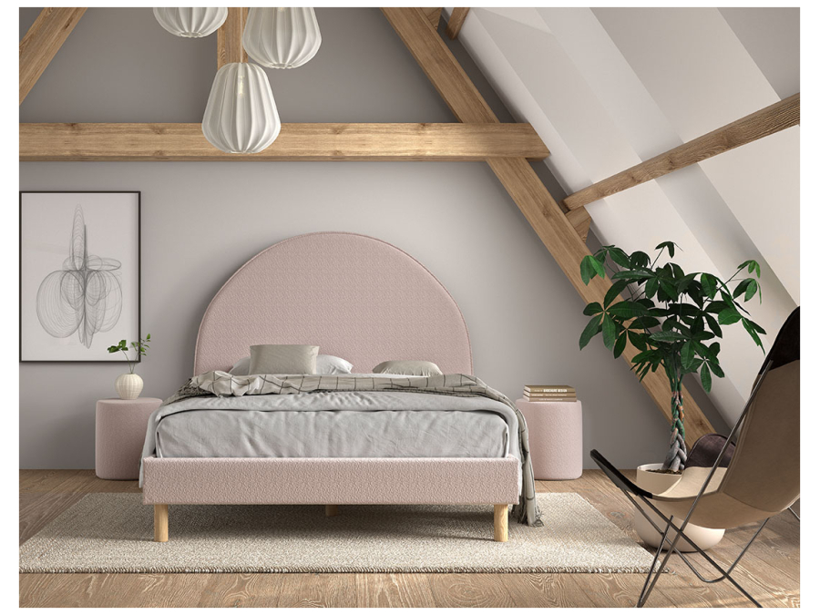 Vipack Moon bed 140x200 boucle roze - Afbeelding 6
