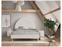 Vipack Moon bed 140x200 + 2 nachtkastjes boucle wit - Afbeelding 4