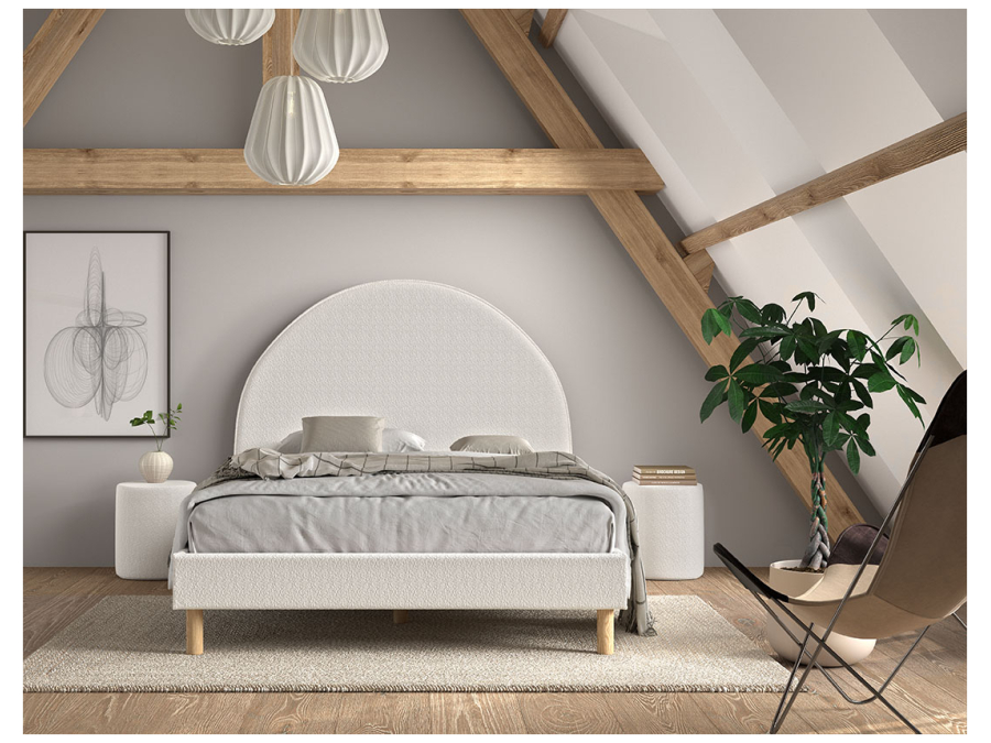 Vipack Moon bed 140x200 boucle wit - Afbeelding 6