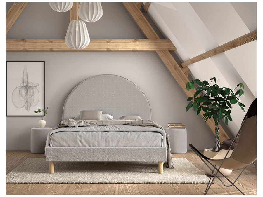 Vipack Moon bed 140x200 boucle grijs - Afbeelding 6