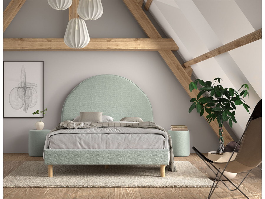 Vipack Moon bed 140x200 boucle groen - Afbeelding 6
