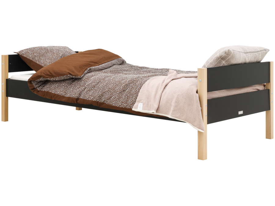 Bopita Lucas bed 90x200 Zwart / Naturel