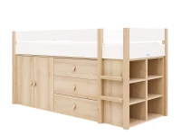 Bopita Lucas halfhoogslaper met opbergkasten 90x200 Wit / Naturel - Afbeelding 2